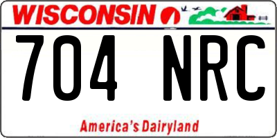 WI license plate 704NRC
