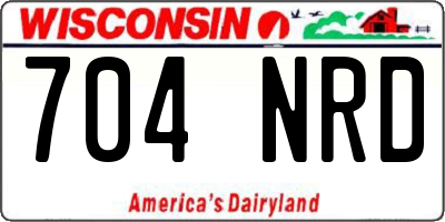 WI license plate 704NRD