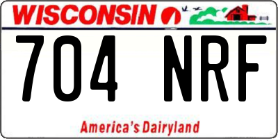 WI license plate 704NRF