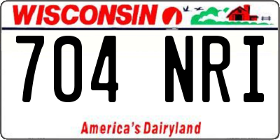WI license plate 704NRI