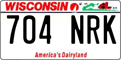 WI license plate 704NRK