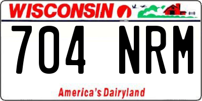 WI license plate 704NRM