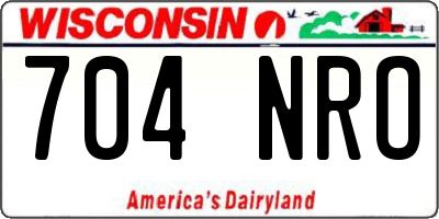 WI license plate 704NRO