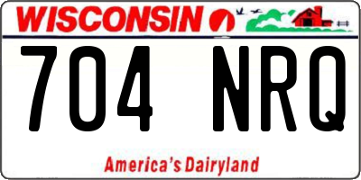 WI license plate 704NRQ