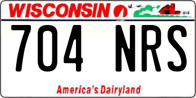 WI license plate 704NRS