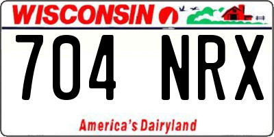 WI license plate 704NRX