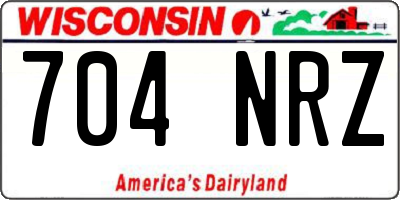 WI license plate 704NRZ