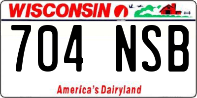 WI license plate 704NSB