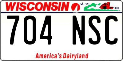 WI license plate 704NSC