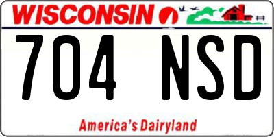 WI license plate 704NSD