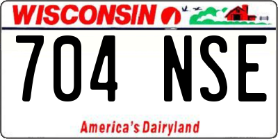 WI license plate 704NSE