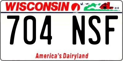 WI license plate 704NSF