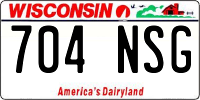 WI license plate 704NSG