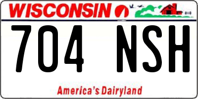 WI license plate 704NSH