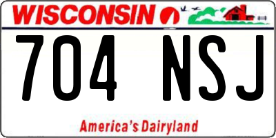WI license plate 704NSJ