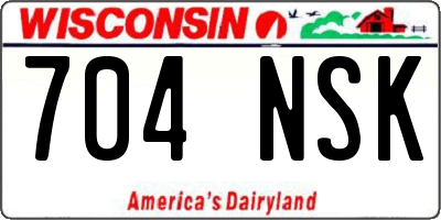 WI license plate 704NSK