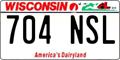 WI license plate 704NSL