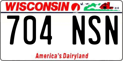 WI license plate 704NSN