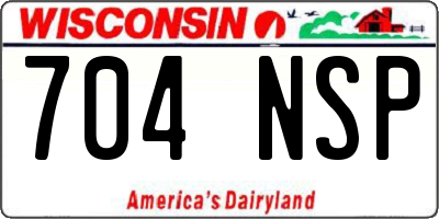 WI license plate 704NSP