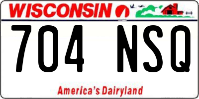 WI license plate 704NSQ