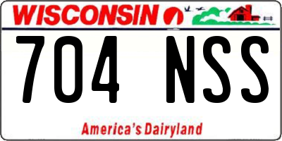 WI license plate 704NSS