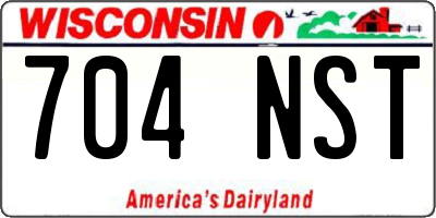 WI license plate 704NST