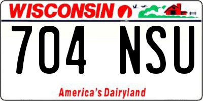 WI license plate 704NSU