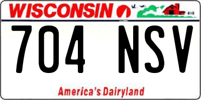 WI license plate 704NSV