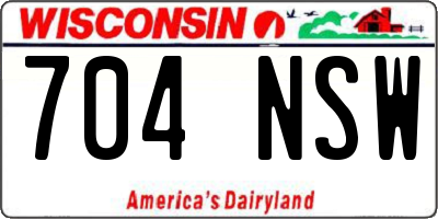 WI license plate 704NSW