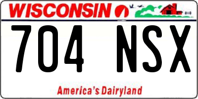 WI license plate 704NSX