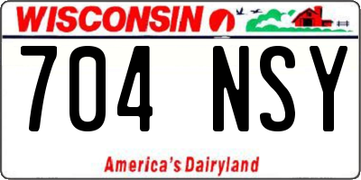 WI license plate 704NSY
