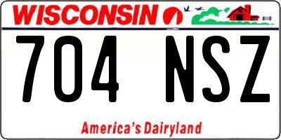 WI license plate 704NSZ