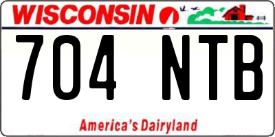 WI license plate 704NTB