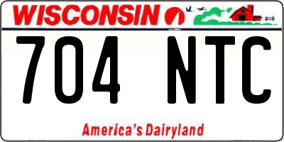 WI license plate 704NTC