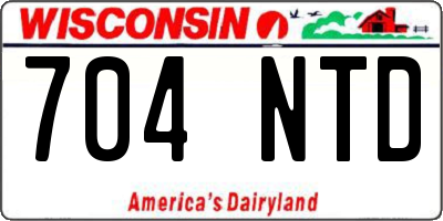 WI license plate 704NTD