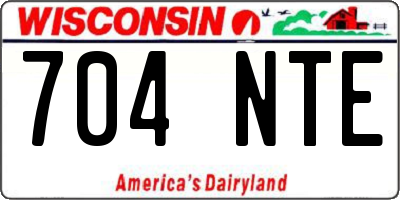 WI license plate 704NTE