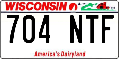 WI license plate 704NTF