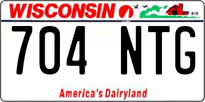 WI license plate 704NTG