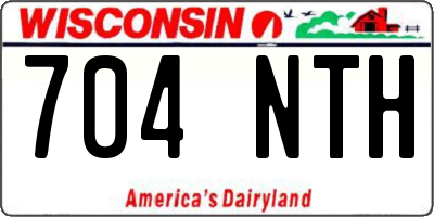 WI license plate 704NTH