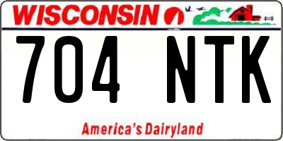 WI license plate 704NTK