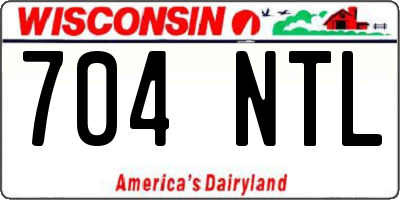 WI license plate 704NTL