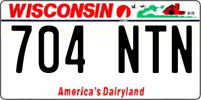 WI license plate 704NTN