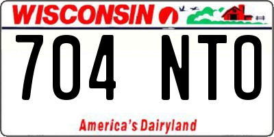 WI license plate 704NTO