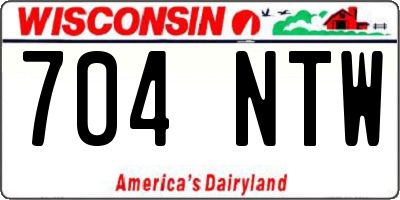 WI license plate 704NTW