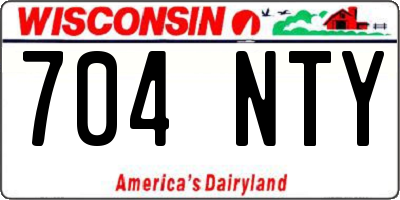WI license plate 704NTY