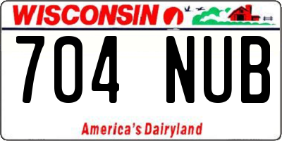 WI license plate 704NUB