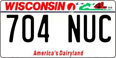 WI license plate 704NUC