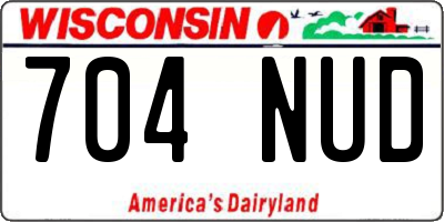 WI license plate 704NUD