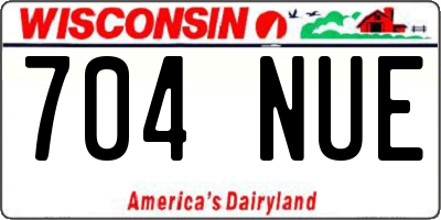 WI license plate 704NUE