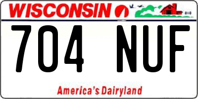 WI license plate 704NUF